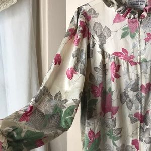 Vintage Christian Dior Floral Silk Loungewear